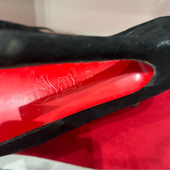 Christian Louboutin - Lady Daf Black Suede Heels - Size 39 - Picture 4 of 6